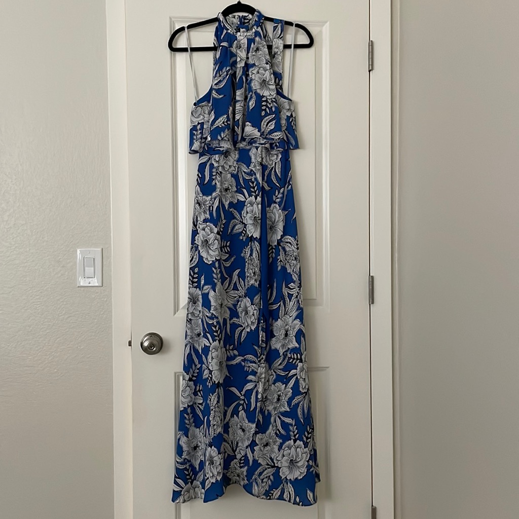 Floral Blue Maxi Dress